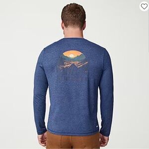 Free Country Mens Crew Neck Long Sleeve Classic Fit Graphic T-Shirt - X-Large